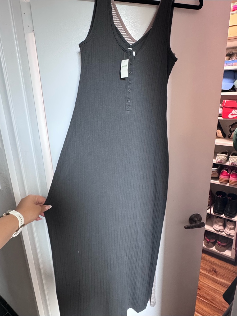 BUNDLE****NWT Aerie Ribbed Henley Maxi Dress Bundle – Size Medium (2 Dresses) - Picture 9 of 11